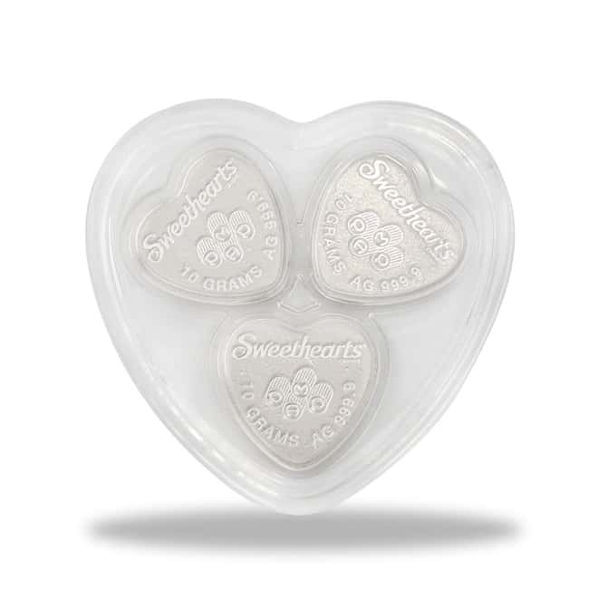 30 gram Silver Sweethearts Candy PAMP Suisse 3-Heart Set .9999 Fine (w/Box)