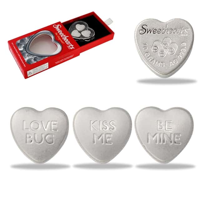 30 gram Silver Sweethearts Candy PAMP Suisse 3-Heart Set .9999 Fine (w/Box)