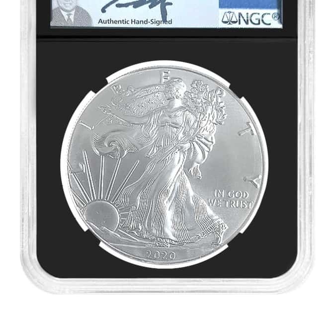 2020 (S) 1 oz Silver American Eagle NGC MS 70 FDOI Emergency Production (Moy)