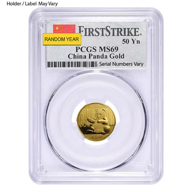 3 Gram Chinese Gold Panda NGC / PCGS MS 69 (Random Year)
