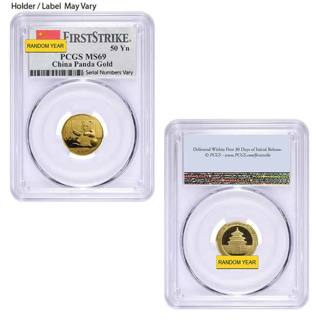 3 Gram Chinese Gold Panda NGC / PCGS MS 69 (Random Year)