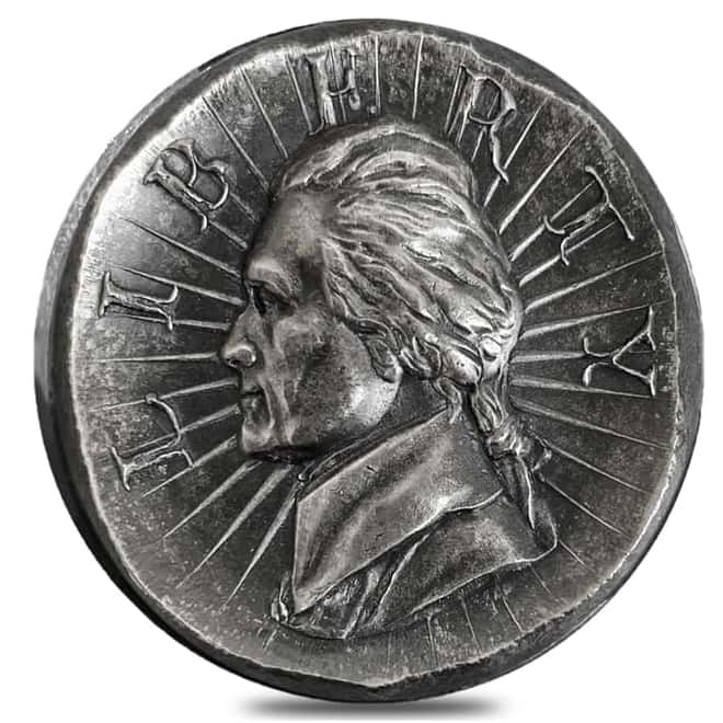 3 oz Silver American Ancients - Jefferson High Relief Round .999 Fine