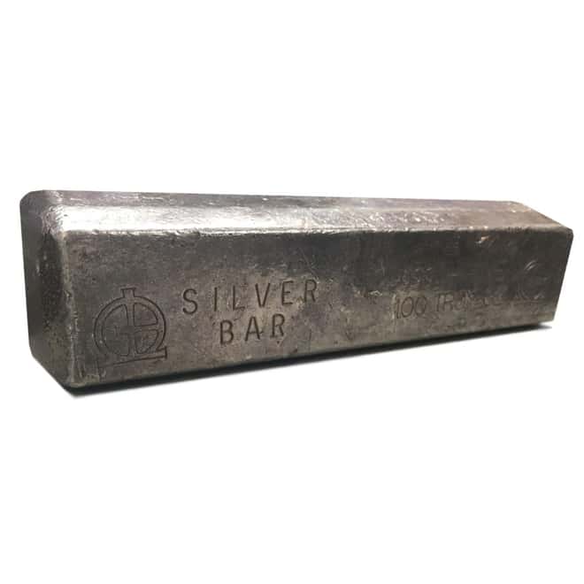100 oz Omega M & B Mining Silver Vintage Bar .999+ Fine