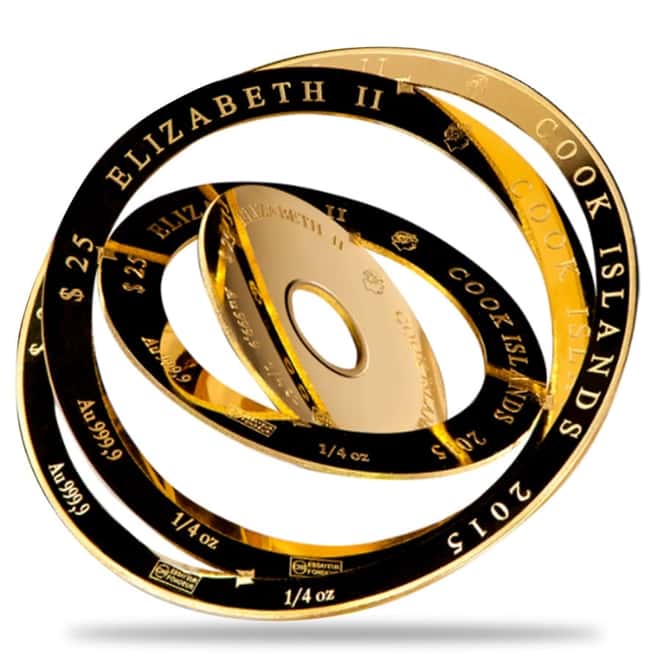 2015 Cook Islands 1 oz Gold Valcambi Armillary Sphere Coin .9999 Fine (In Assay)