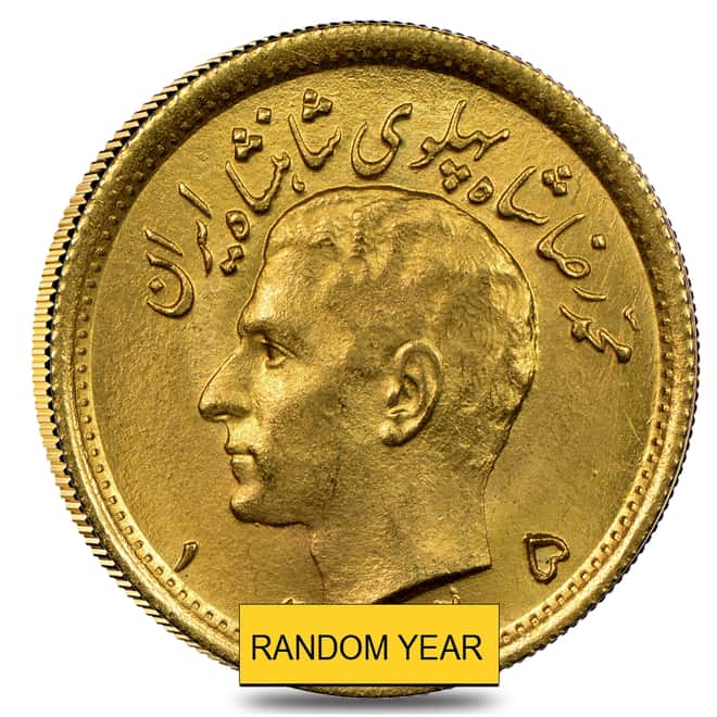 1/2 Pahlavi Gold Coin Scruffy .1177 oz AGW (Random Year)