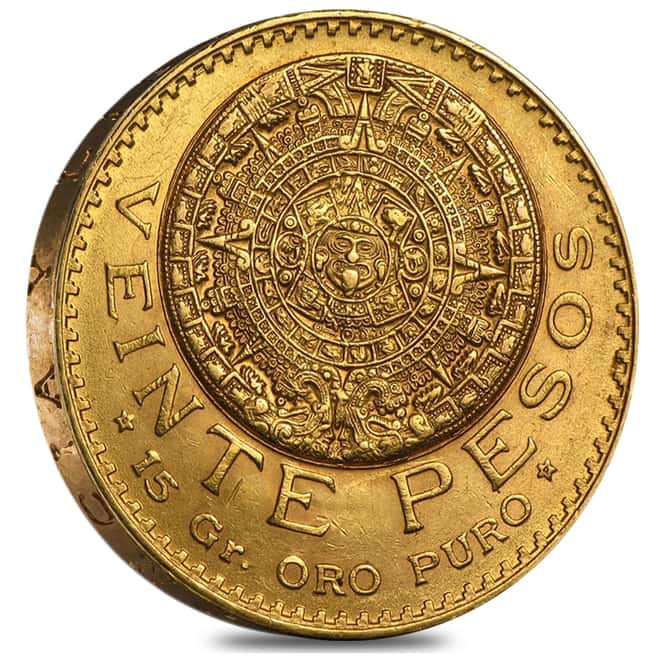 1918 20 Pesos Mexican Gold Coin Avg Circ