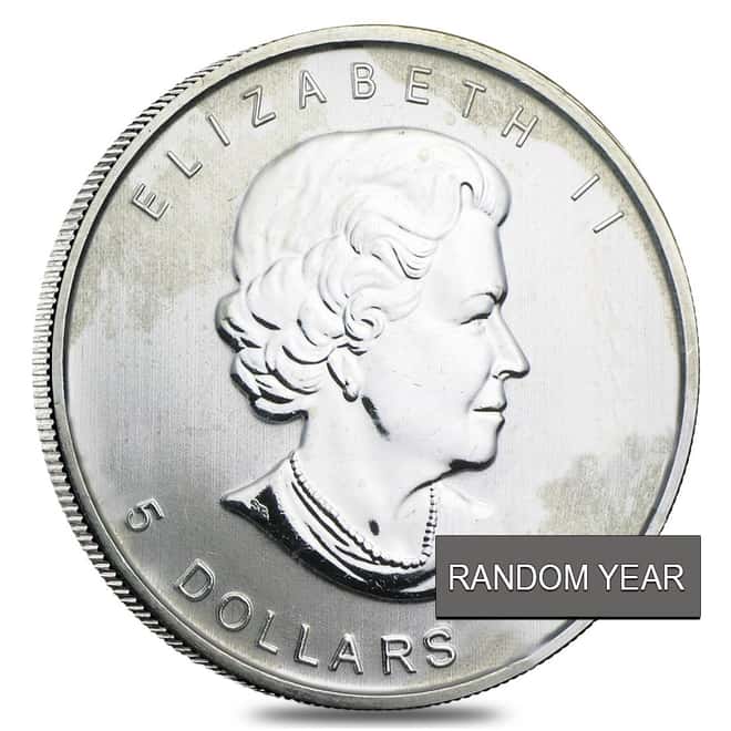 Roll of 25 - 1 oz Silver Canadian Maple Leaf (Milky, Cull, Damaged, Circulated, Cleaned)