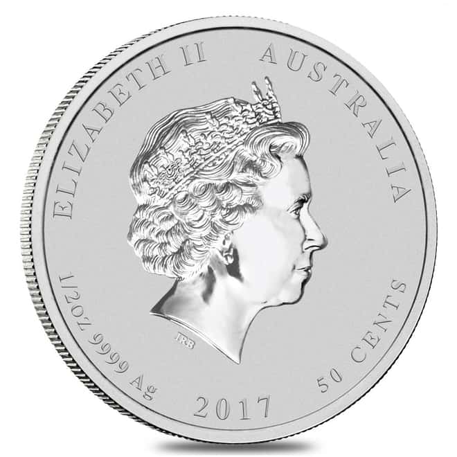 2017 1/2 oz Silver Lunar Year of The Rooster BU Australian Perth Mint In Capsule