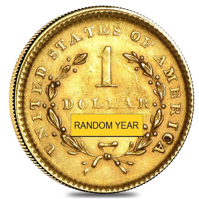 $1 Gold Liberty Head Type 1 - Almost Uncirculated AU (Random Year)