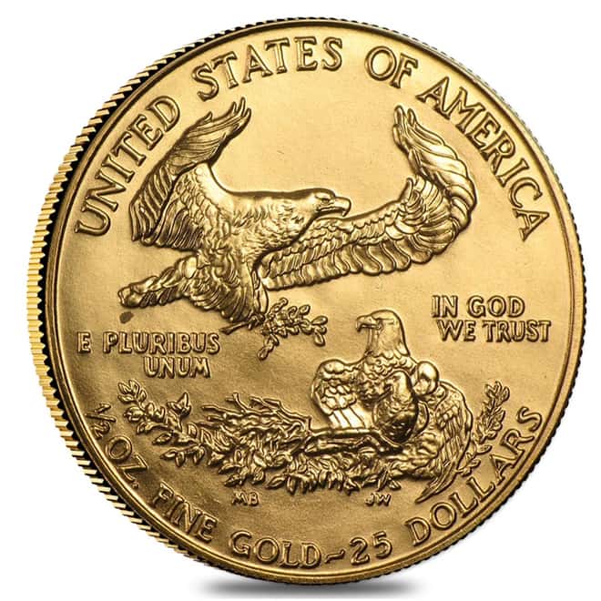 1992 1/2 oz Gold American Eagle BU (MCMXCII)