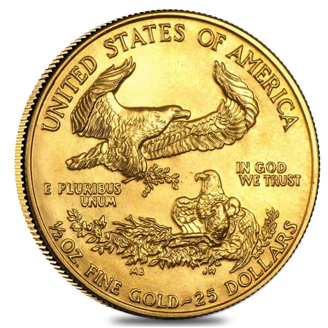 1989 1/2 oz Gold American Eagle BU (MCMLXXXIX)