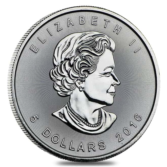 2016 1 oz Silver Canadian Maple Leaf .9999 Fine $5 Coin BU