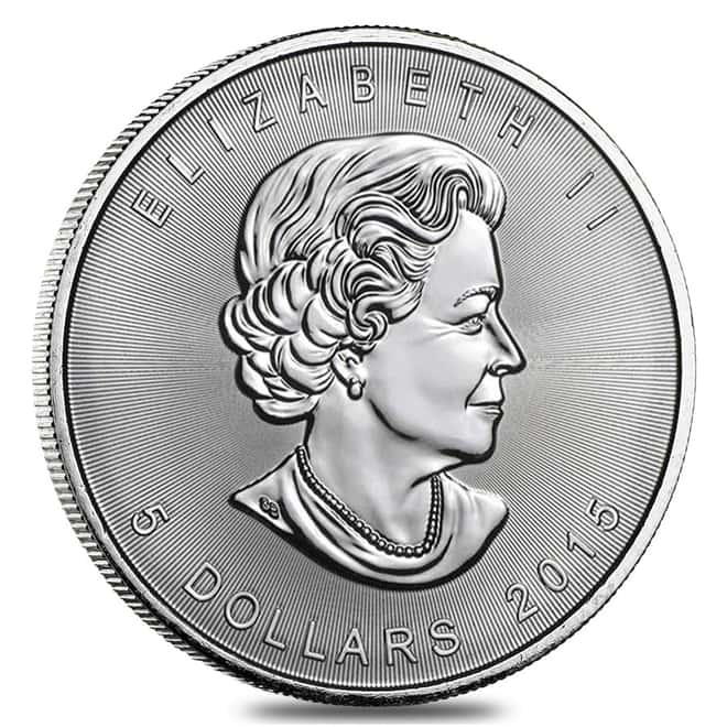 2015 1 oz Silver Canadian Maple Leaf .9999 Fine $5 Coin