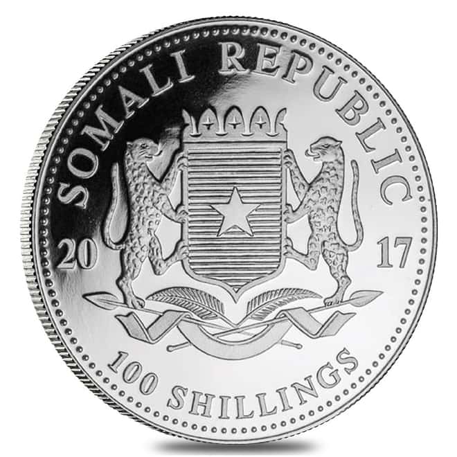 2017 Somalia 1 oz Silver African Elephant .9999 Fine Coin BU