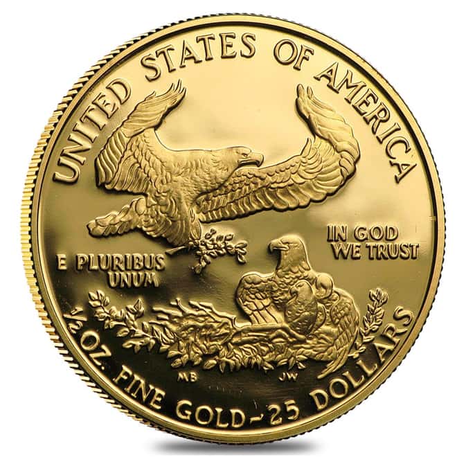 1990-P 1/2 oz $25 Proof Gold American Eagle (w/Box & COA)