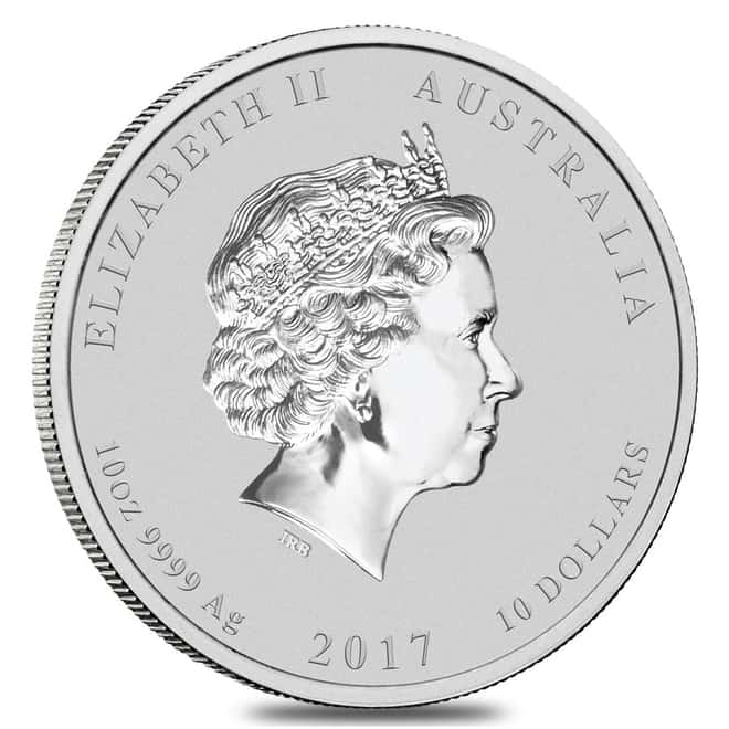 2017 10 oz Silver Lunar Year of The Rooster BU Australian Perth Mint (In Capsule)