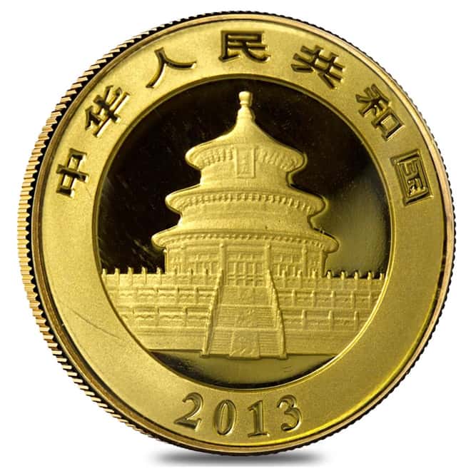 2013 1/20 oz Gold Chinese Panda 20 Yuan Coin (Sealed)