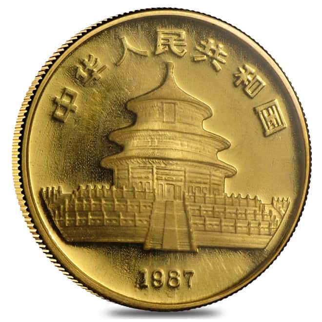 1987 S 1/20 oz Gold China Panda 5 Yuan Coin (Sealed)