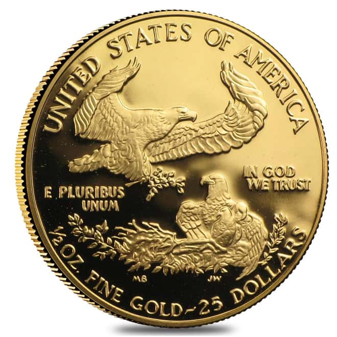 1989-P 1/2 oz $25 Proof Gold American Eagle (w/Box & COA)
