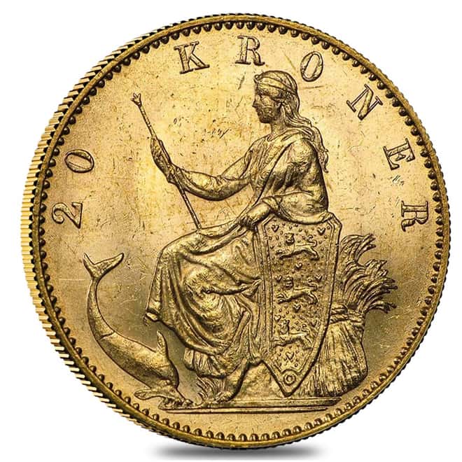 1873-1900 Denmark Gold 20 Kroner Christian IX AU
