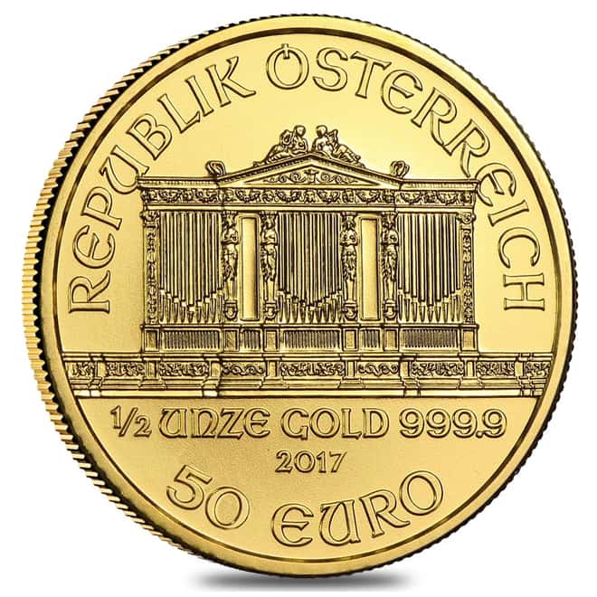 2017 1/2 oz Austrian Gold Philharmonic Coin BU