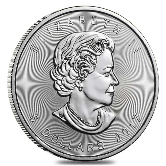 Monster Box of 500 - 2017 1 oz Silver Canadian Maple Leaf .9999 Fine $5 Coin BU (20 Roll,Tube of 25) 