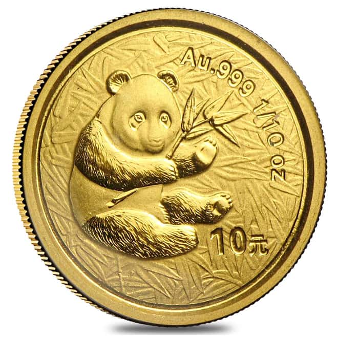 2000 1/10 oz Gold China Panda 10 Yuan Coin Uncirculated (In Assay)