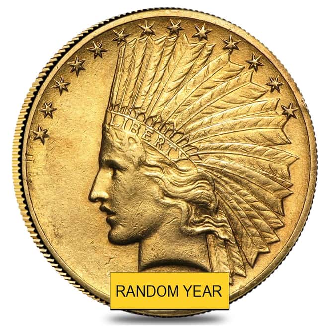 $10 Gold Eagle Indian Head - Extra Fine XF (Random Year)