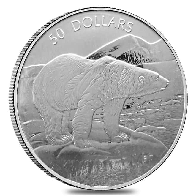 1999 $50 1 oz Canadian Polar Bear Platinum Coin