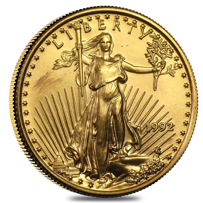 1992 1/4 oz Gold American Eagle (Abrasions)