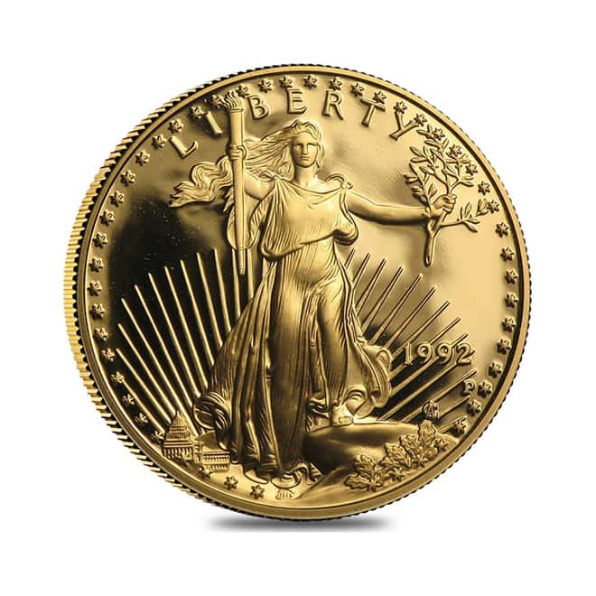 1992-P 1/2 oz Proof Gold American Eagle (w/Box & COA)
