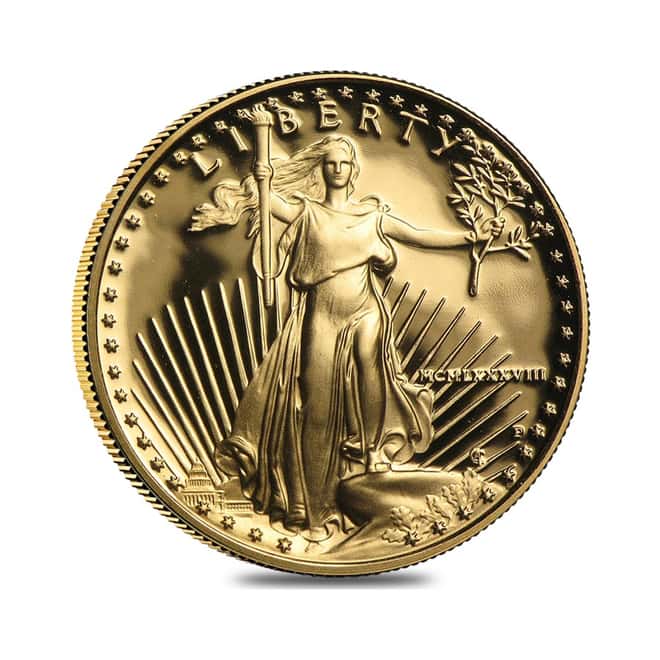 1988-P 1/2 oz Proof Gold American Eagle (w/Box & COA)