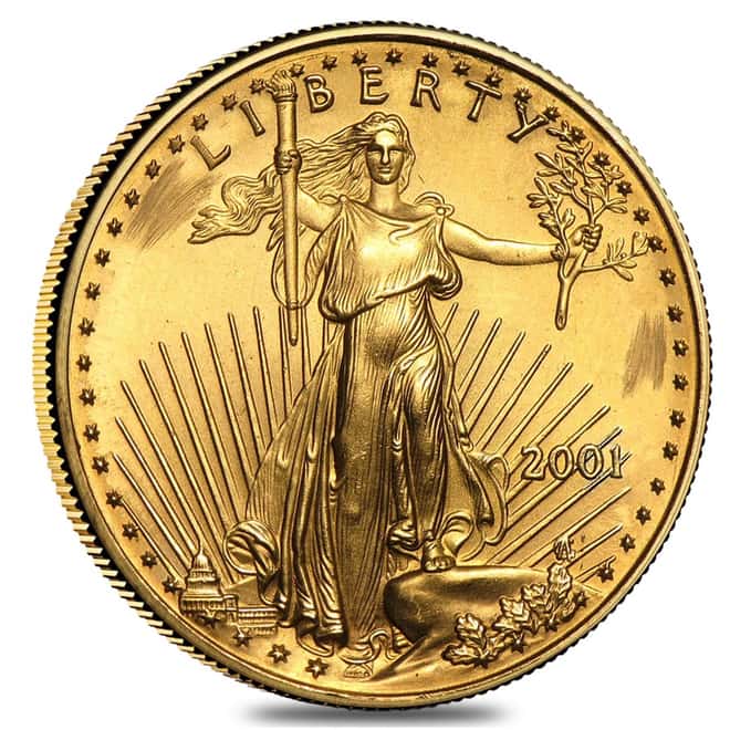 2001 1/2 oz Gold American Eagle (Abrasions)