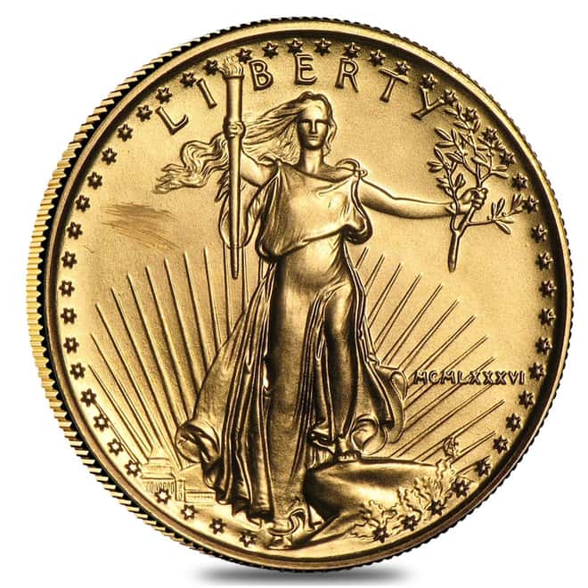 1986 1/2 oz Gold American Eagle MCMLXXXVI (Abrasions)