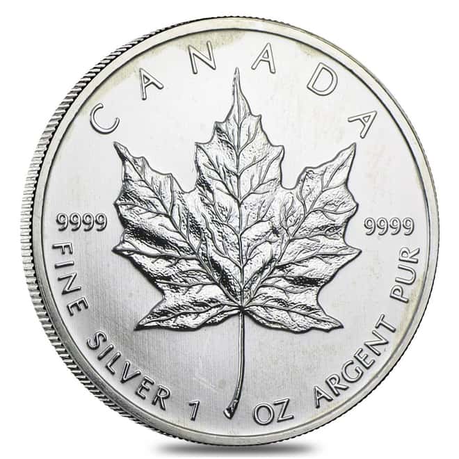 1 oz Silver Canadian Maple Leaf (Milky, Cull, Damaged, Circulated, Cleaned)