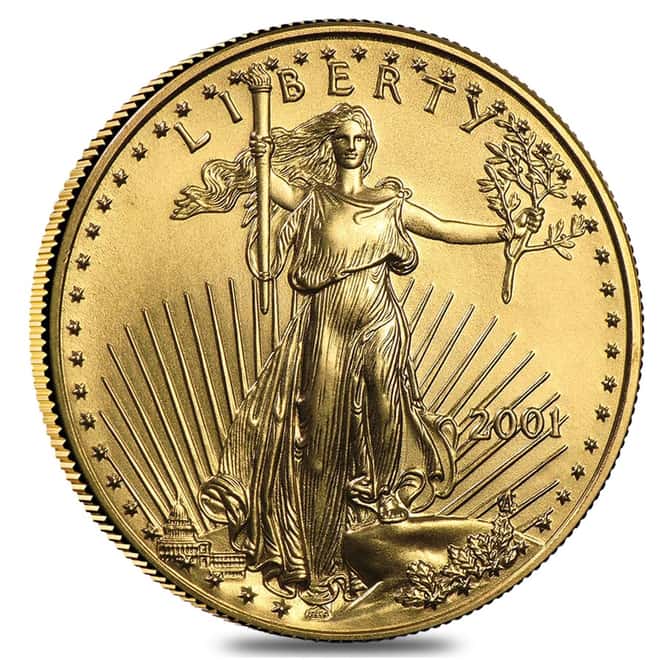 2001 1/2 oz Gold American Eagle BU