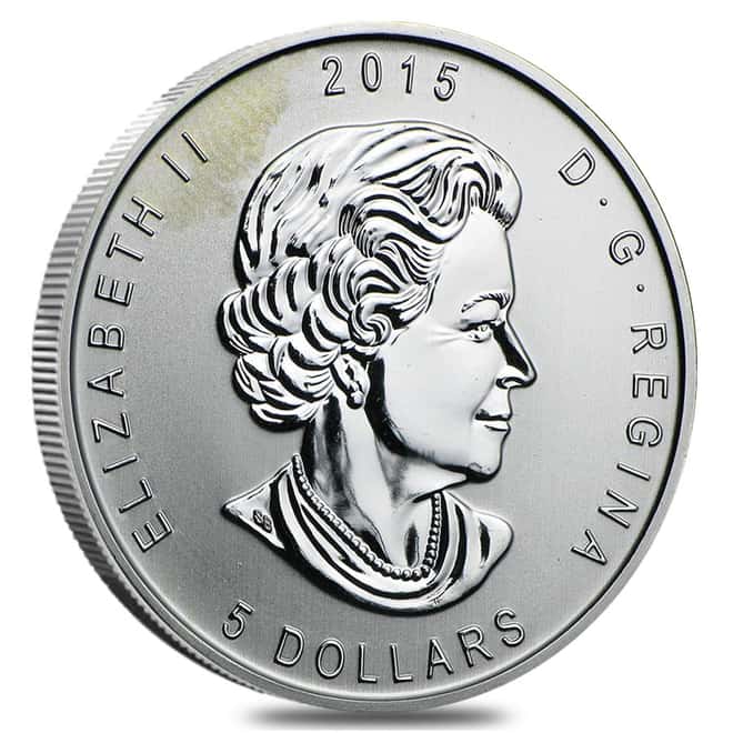2015 1 oz Silver Canadian Great Horned Owl - Birds of Prey Series (Milk Spots, Damaged)