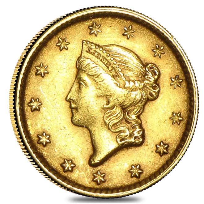 $1 Gold Liberty Head Type 1 - Almost Uncirculated AU (Random Year)