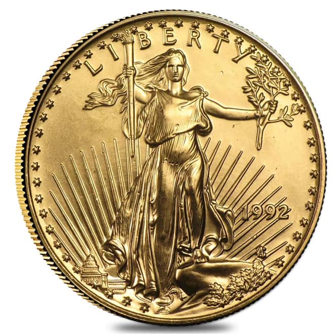 1992 1/2 oz Gold American Eagle BU (MCMXCII)