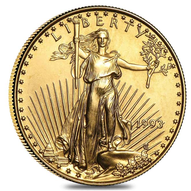 1993 1/4 oz Gold American Eagle BU