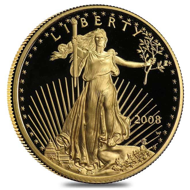  2008-W 1/4 oz $10 Proof Gold American Eagle (w/Box & COA)