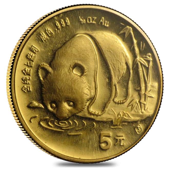 1987-S China 1/20 oz 5 Yuan Gold Panda NGC UNC Details