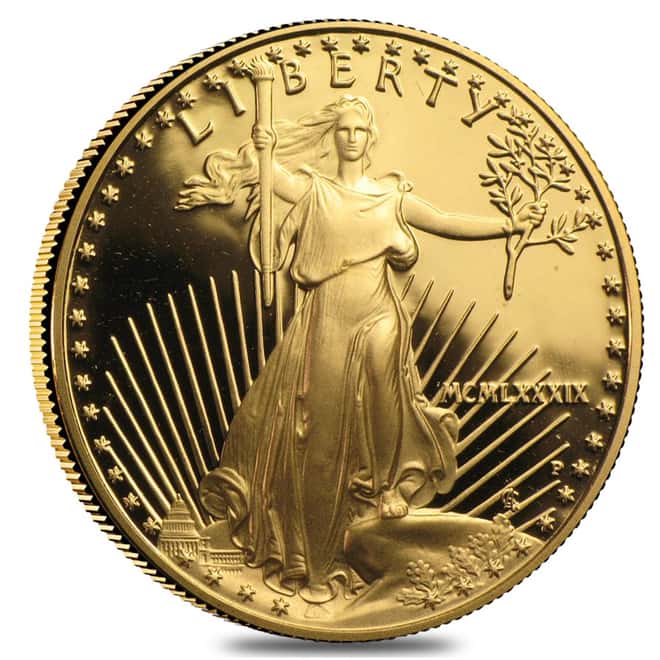 1989-P 1/2 oz $25 Proof Gold American Eagle (w/Box & COA)