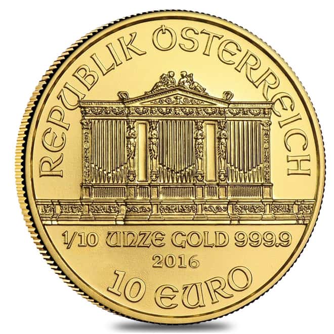 2016 1/10 oz Austrian Gold Philharmonic Coin