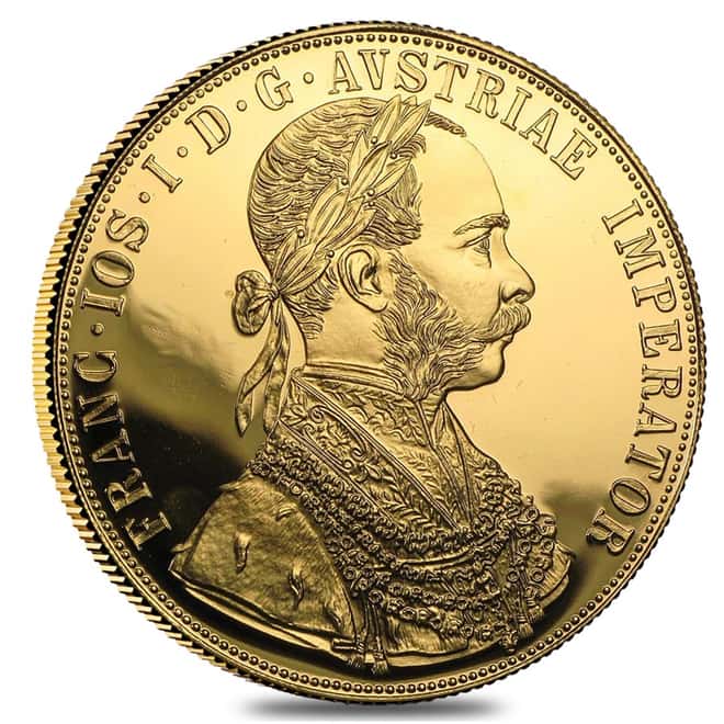 1915 Austrian 4 Ducat Gold Restrike AU/BU