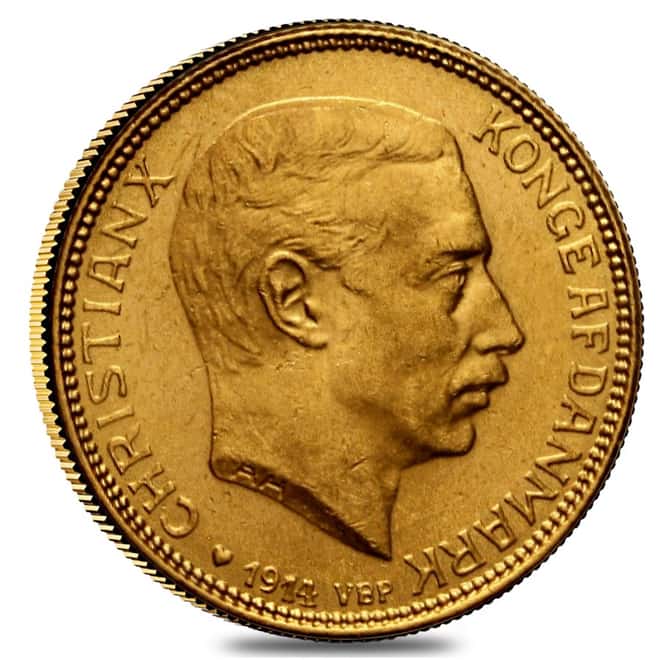 1914 20 Kroner Danish Gold Coin