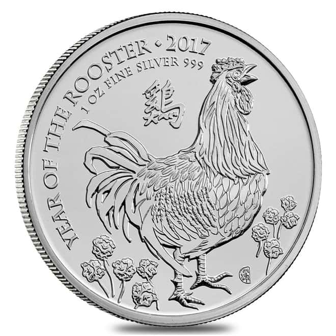 2017 Great Britain 1 oz Silver Year of the Rooster Coin .999 Fine BU