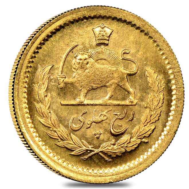1/4 Pahlavi Gold Coin Scruffy .0589 oz AGW (Random Year)