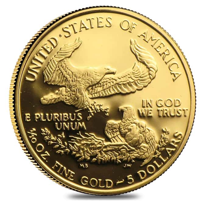 1992-P 1/10 oz $5 Proof Gold American Eagle (w/Box & COA)