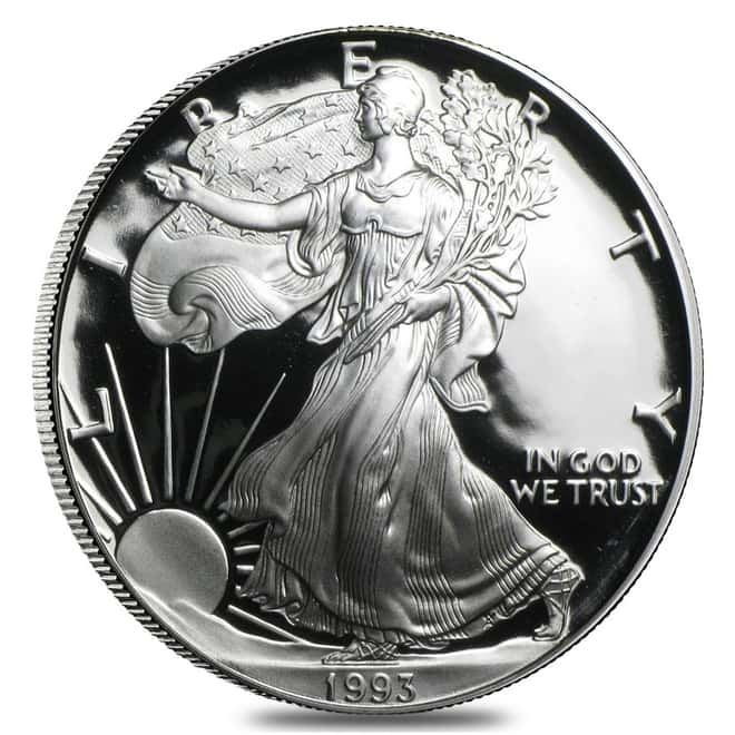 1993-P 1 oz Proof Silver American Eagle (w/Box & COA)